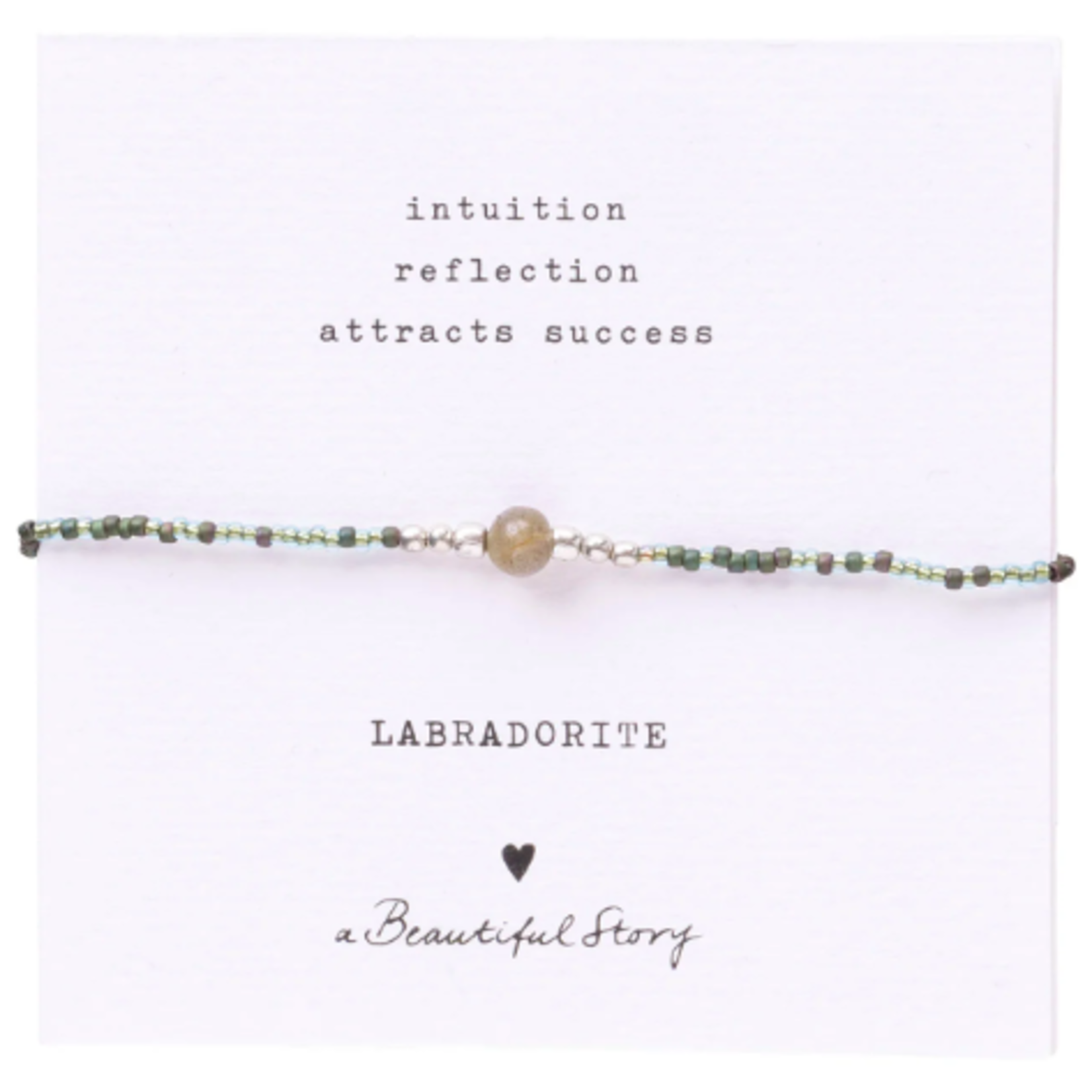 A Beautiful Story A Beautiful Story Iris Card Armband glaskraaltjes en mineraal