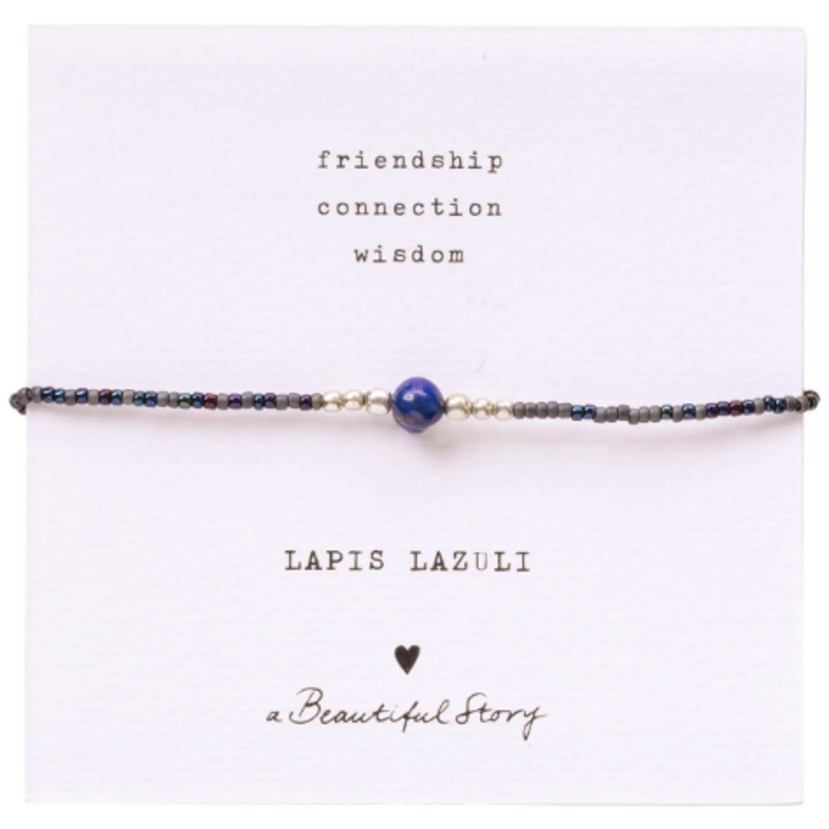 A Beautiful Story A Beautiful Story Iris Card Armband glaskraaltjes en mineraal
