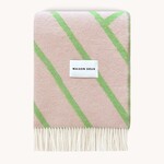 Maison Deux Wollen deken Lines Pink Apple