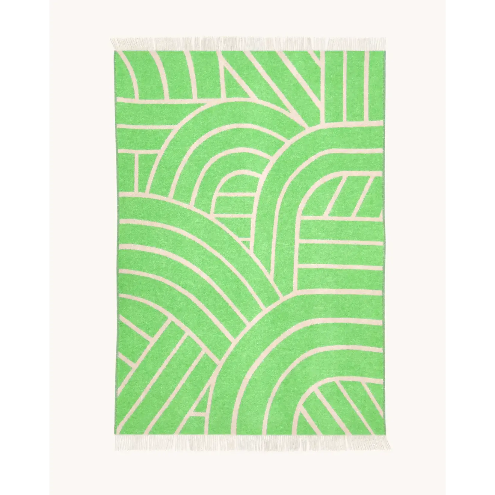 Maison Deux Wollen deken Lines Pink Apple