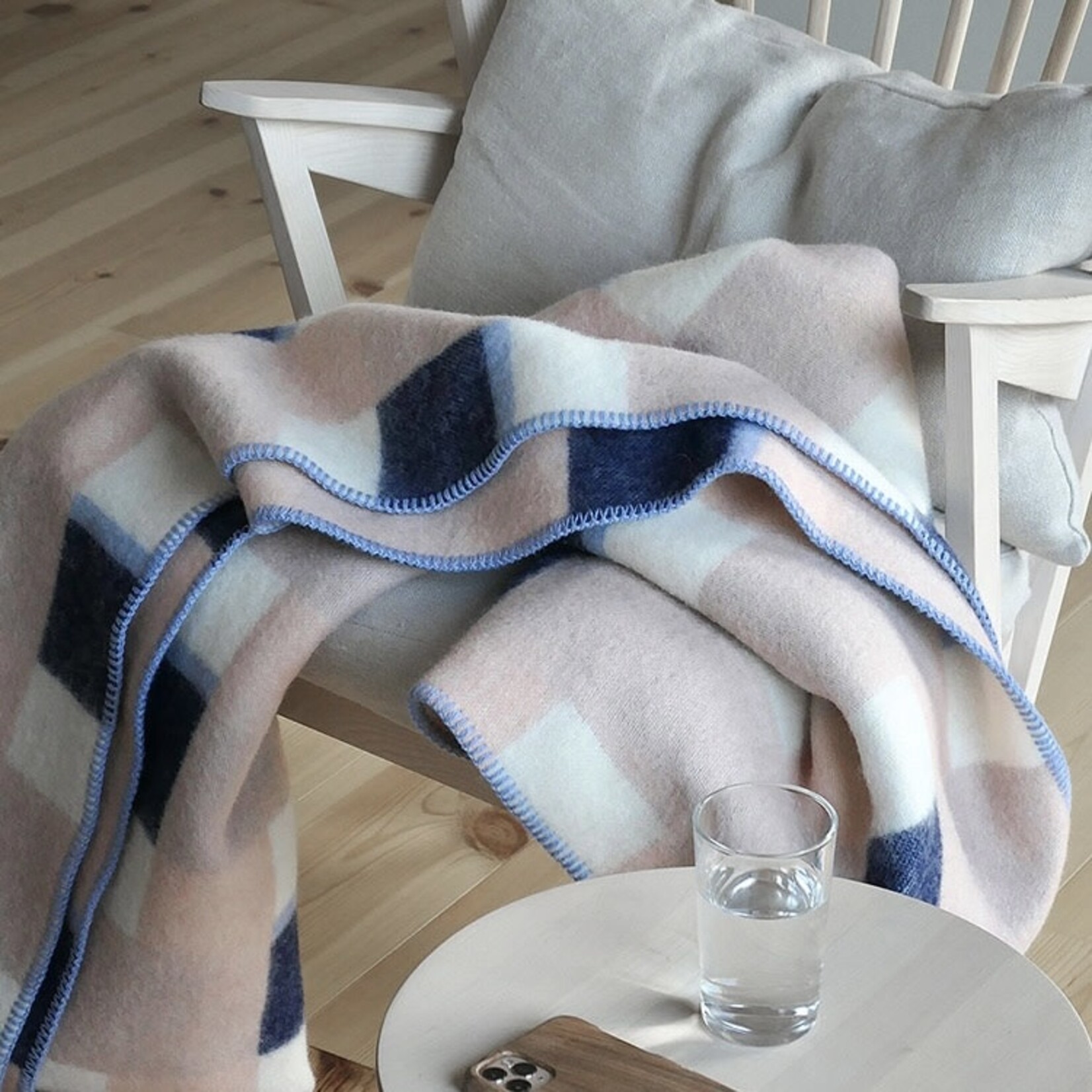 Lina Johansson Lina Johansson wollen deken Block Blue/Pink