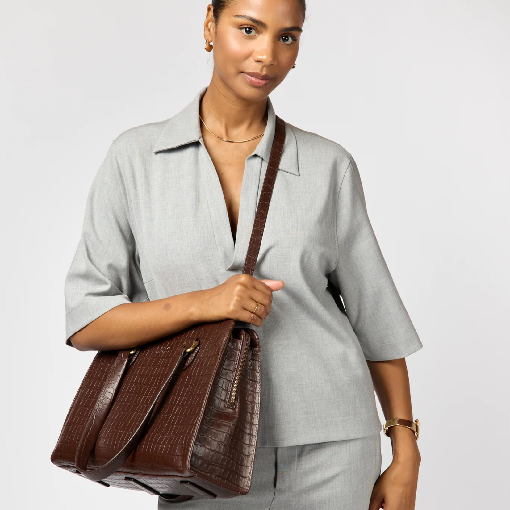 O My Bag O My Bag Blair Chocolate Croco