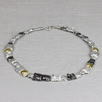 Jéh Jewels Jeh Jewels collier zilver oxy en verguld blokjes 20969