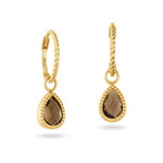 Jackie Gold Jackie Gold Amstel Smokey Quartz Hoops