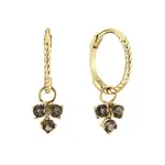 Jackie Gold Jackie Gold Triangle Smokey Quartz Hoops