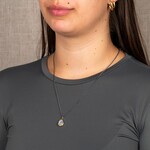 Jéh Jewels Jeh Jewels collier zilver oxy met grote druppel verguld met maansteen 21496