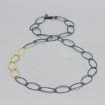 Jéh Jewels Jeh Jewels collier zilver oxy en verguld grote schakel 21163