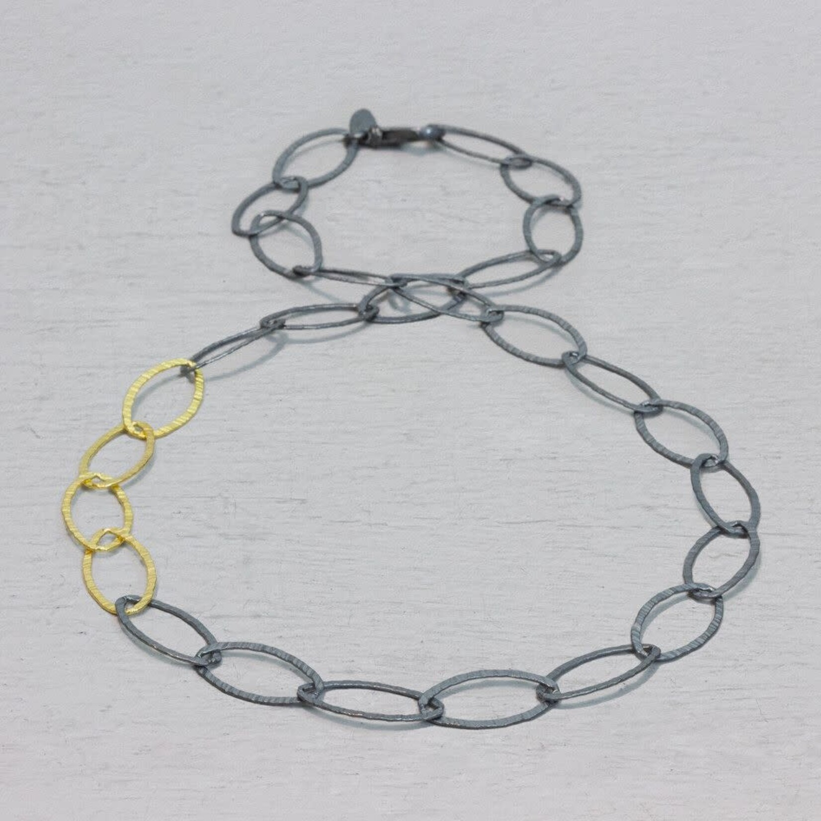 Jéh Jewels Jeh Jewels collier zilver oxy en verguld grote schakel 21163