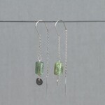 Jéh Jewels Jeh Jewels doortrek oorbel Groene Kyaniet 925 Sterling Zilver 21332