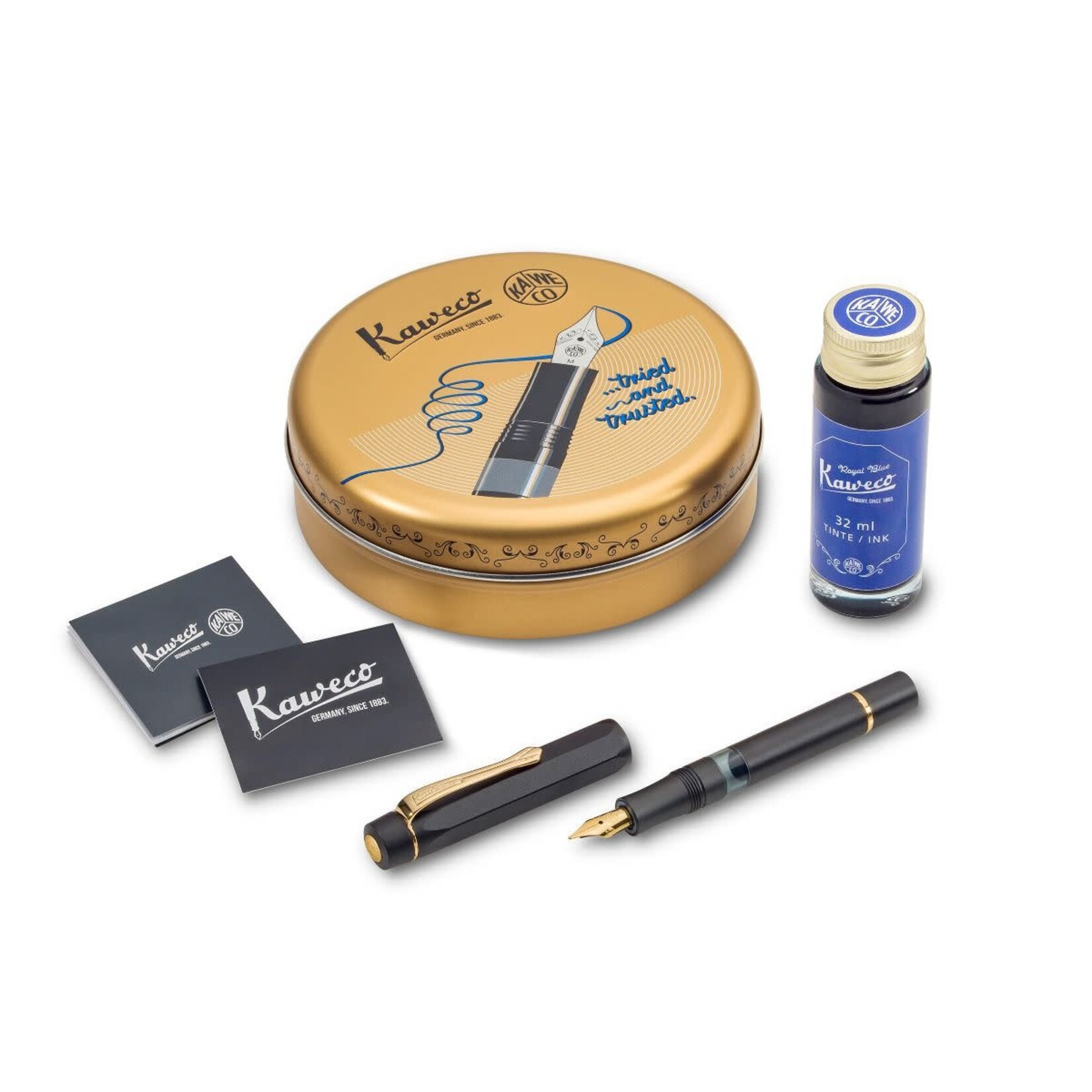 Kaweco Kaweco PISTON Sport AL Black/Gold Set met inkt