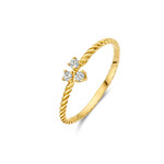 Jackie Gold Jackie Gold Triangle White Topaz Ring maat 54
