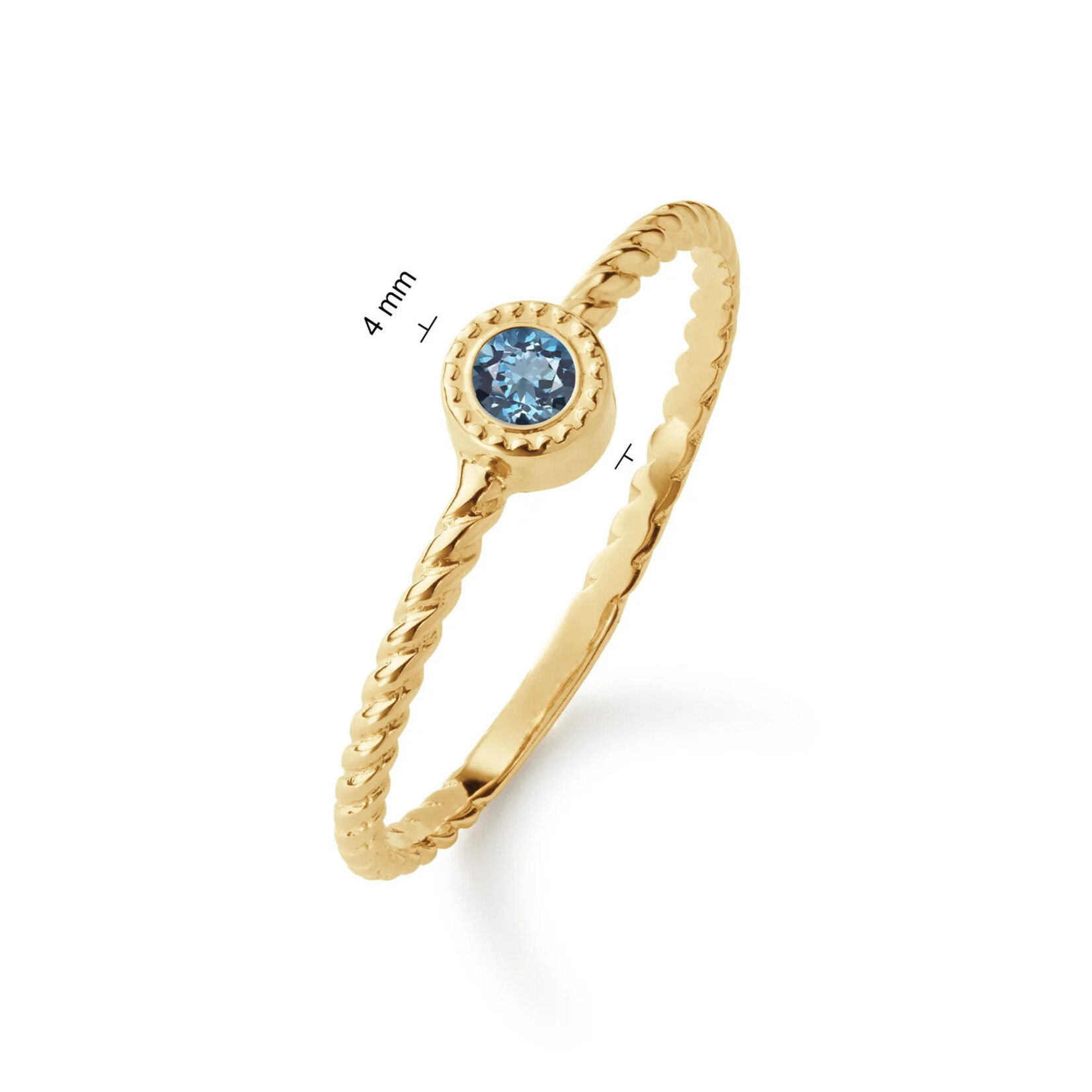 Jackie Gold Jackie Gold Kirstenbosch Blue Topaz Ring maat 56