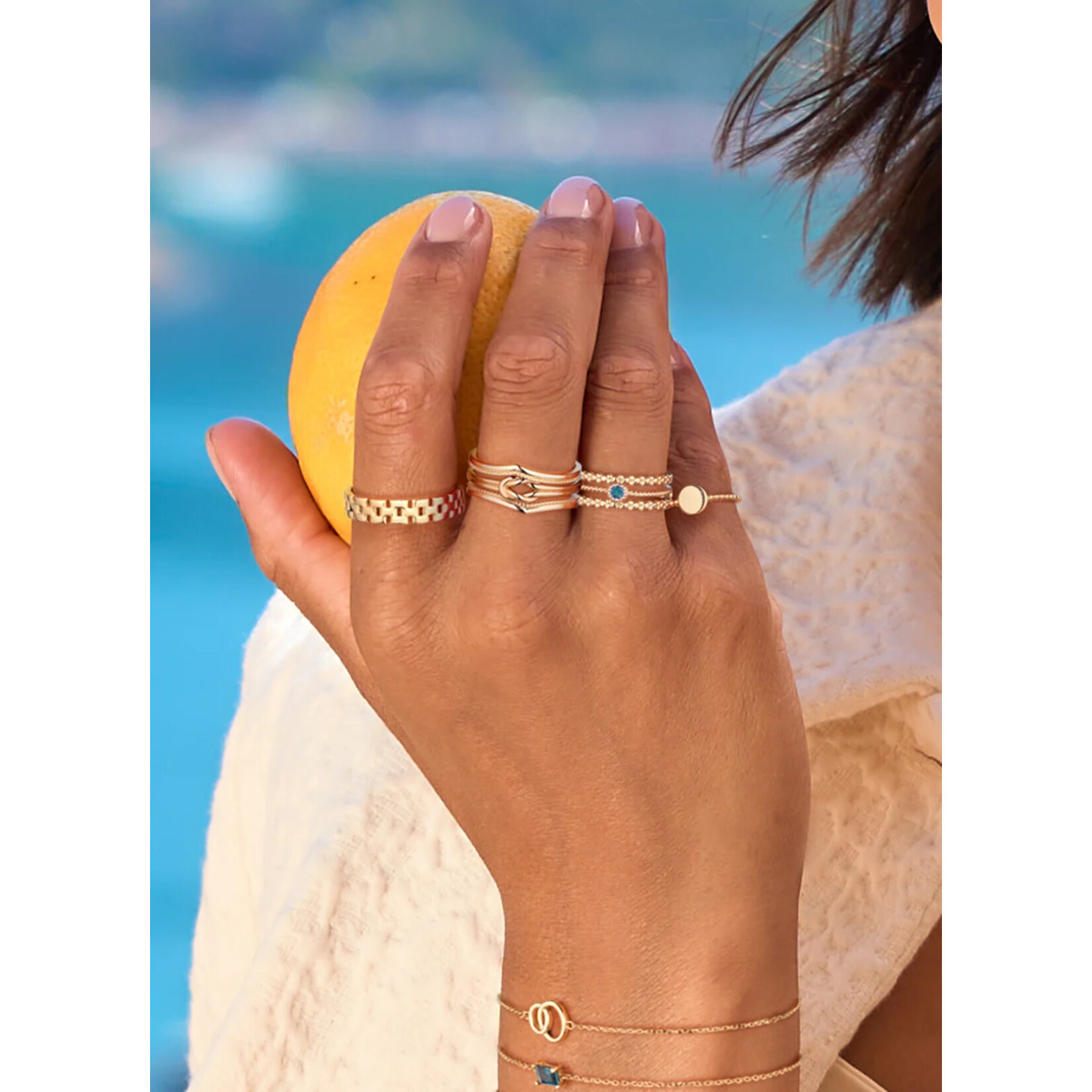 Jackie Gold Jackie Gold Grimaldi Blue Topaz Ring