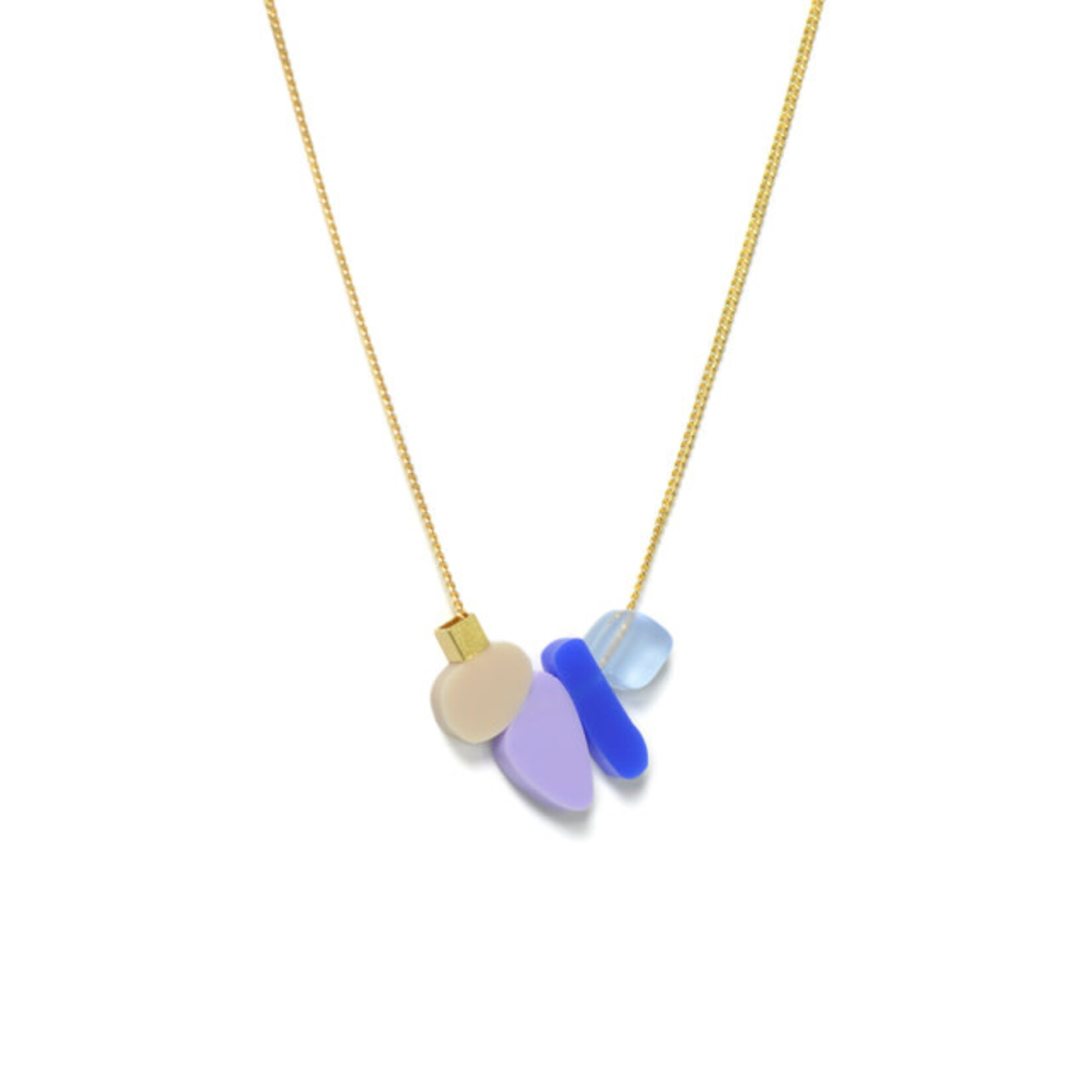 Turina Turina collier Pebbles blauw/lila/lichtblauw/wit