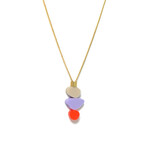Turina Turina collier Pebbles wit/lila/oranje