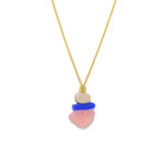 Turina Turina collier Pebbles wit/blauw/roze