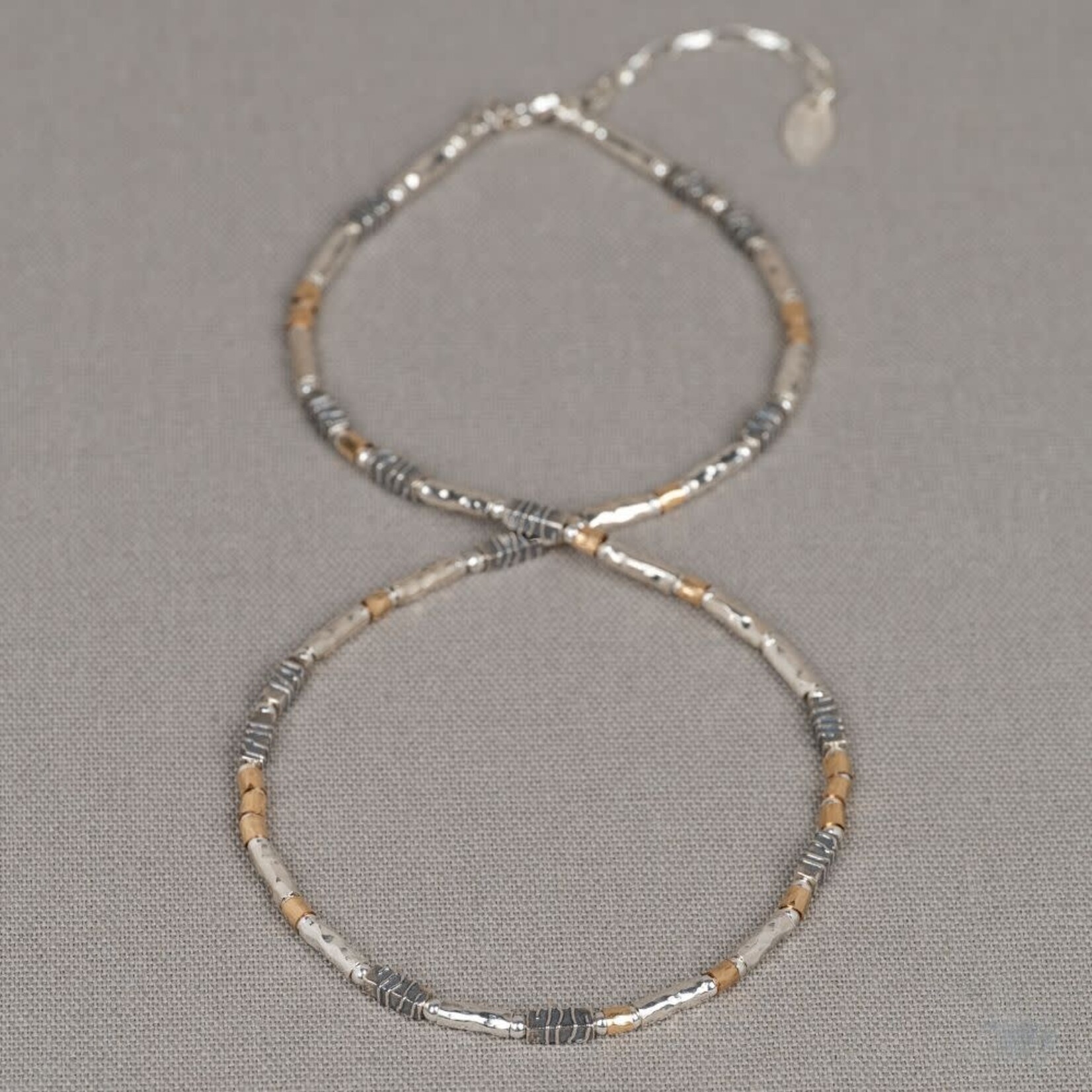 Jéh Jewels Jeh Jewels collier buisjes zilver oxy met goldfilled 21639