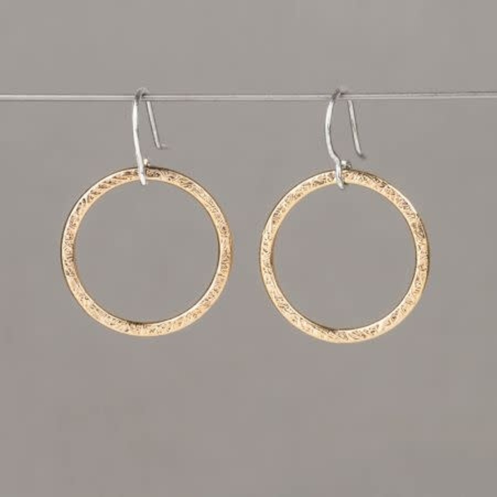 Jéh Jewels Jeh Jewels oorhangers zilver en goldfilled structuur rond 21706