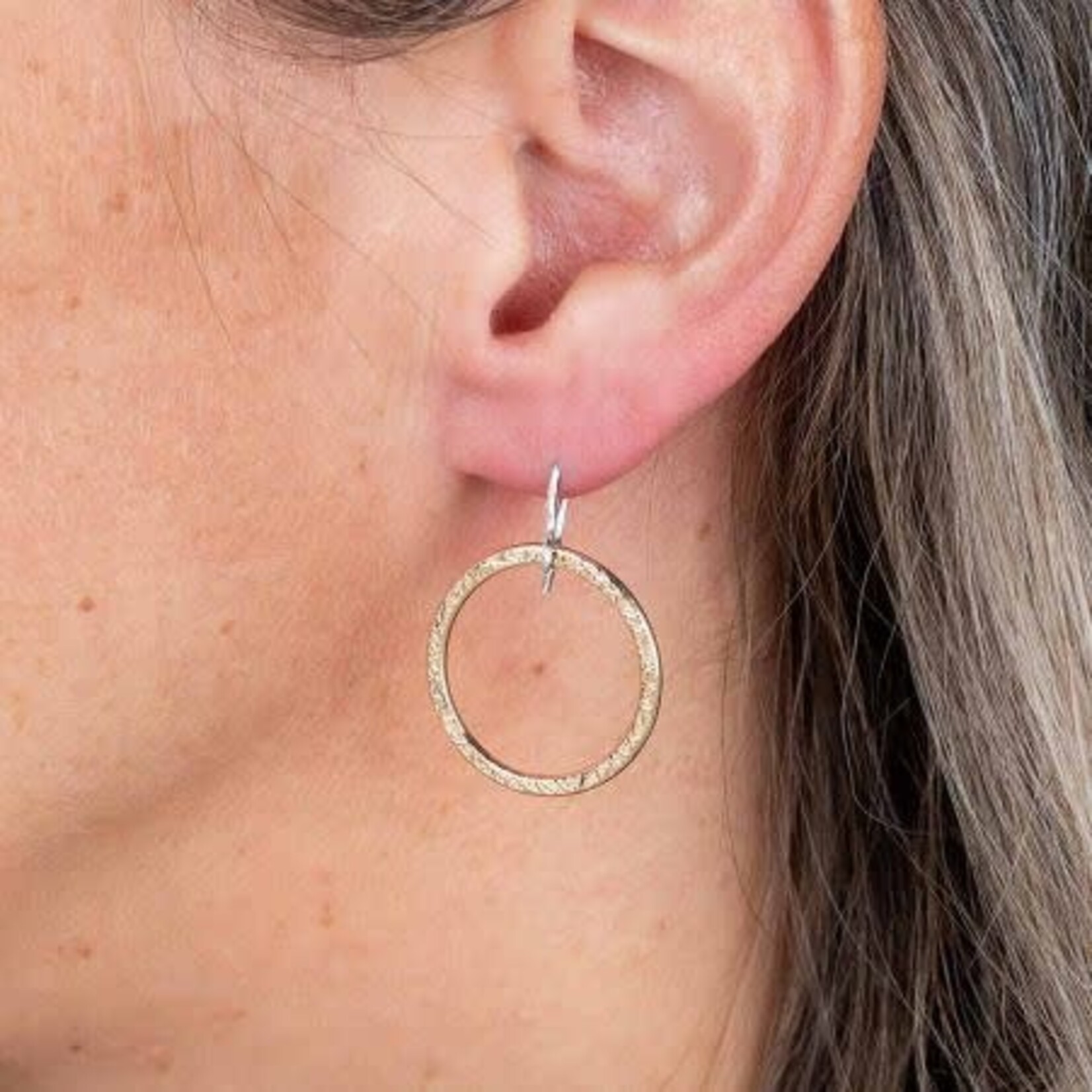 Jéh Jewels Jeh Jewels oorhangers zilver en goldfilled structuur rond 21706