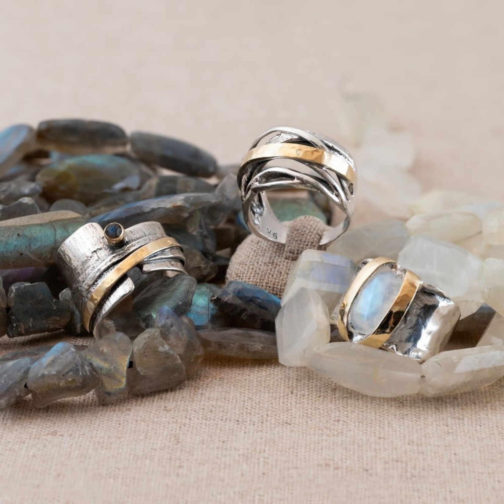 Jéh Jewels Jeh Jewels ring overslag zilver, 9 karaat en Labradoriet 21271