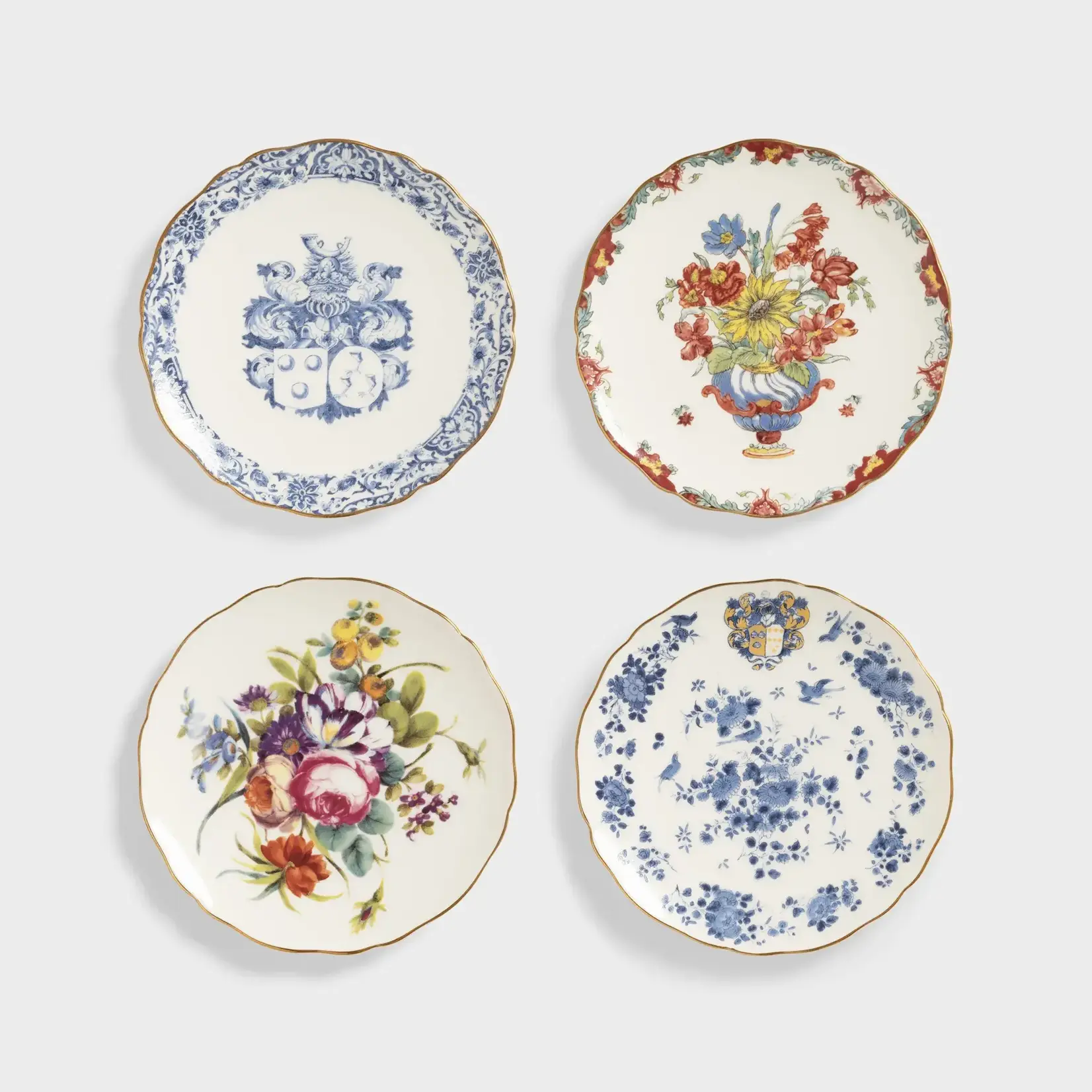 &Klevering &Klevering gebaksbord Patina Set van 4