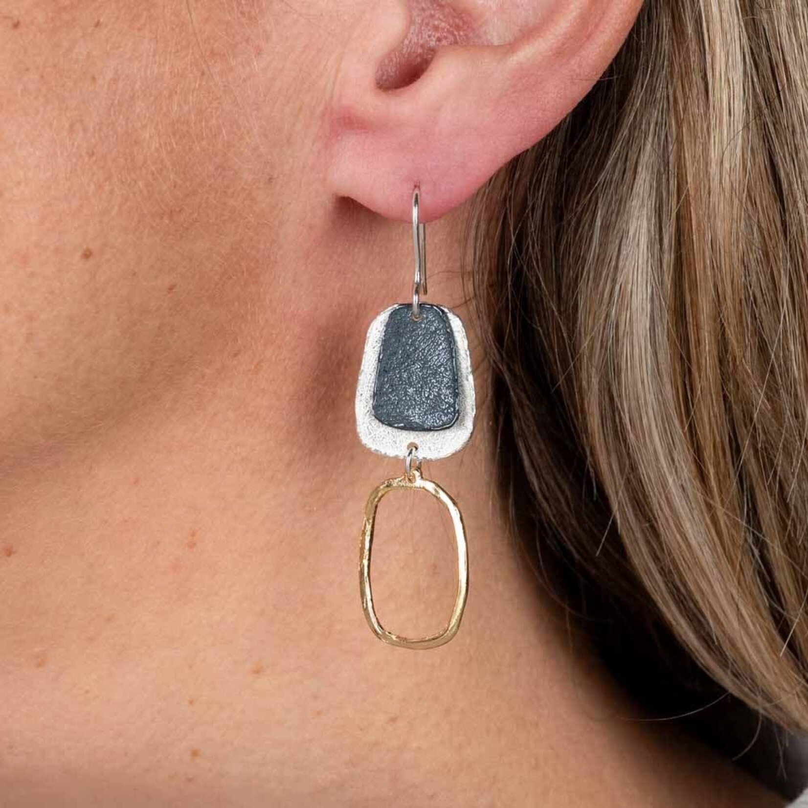 Jéh Jewels Jeh Jewels oorhangers zilver oxy, wit en verguld 20014