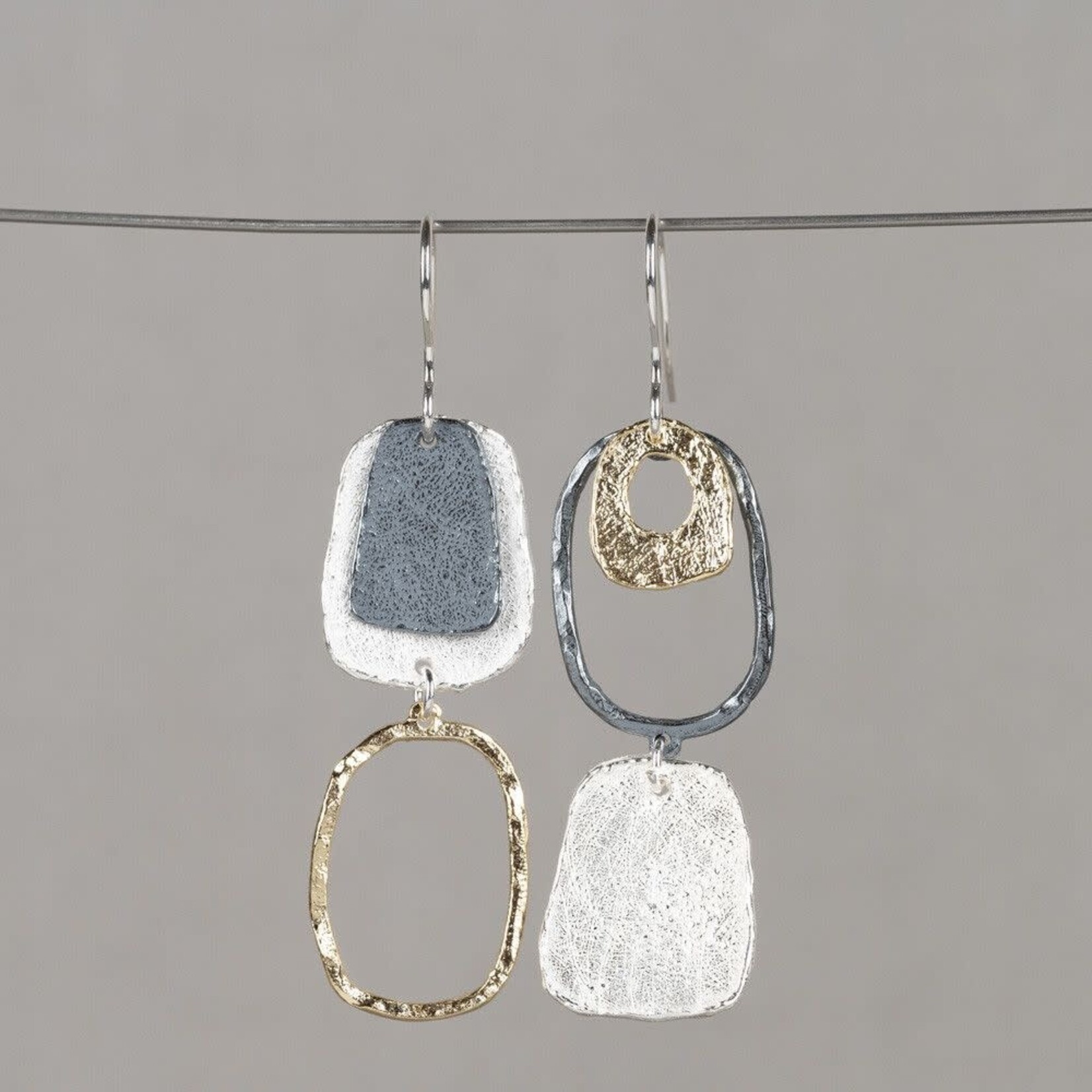 Jéh Jewels Jeh Jewels oorhangers zilver oxy, wit en verguld 20014