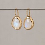 Jéh Jewels Jeh Jewels oorhangers zilver verguld met grote maansteen ovaal 21440