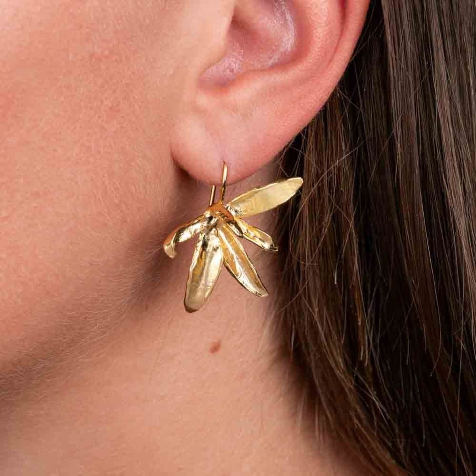 Jéh Jewels Jeh Jewels oorhangers zilver verguld orchidee 21625