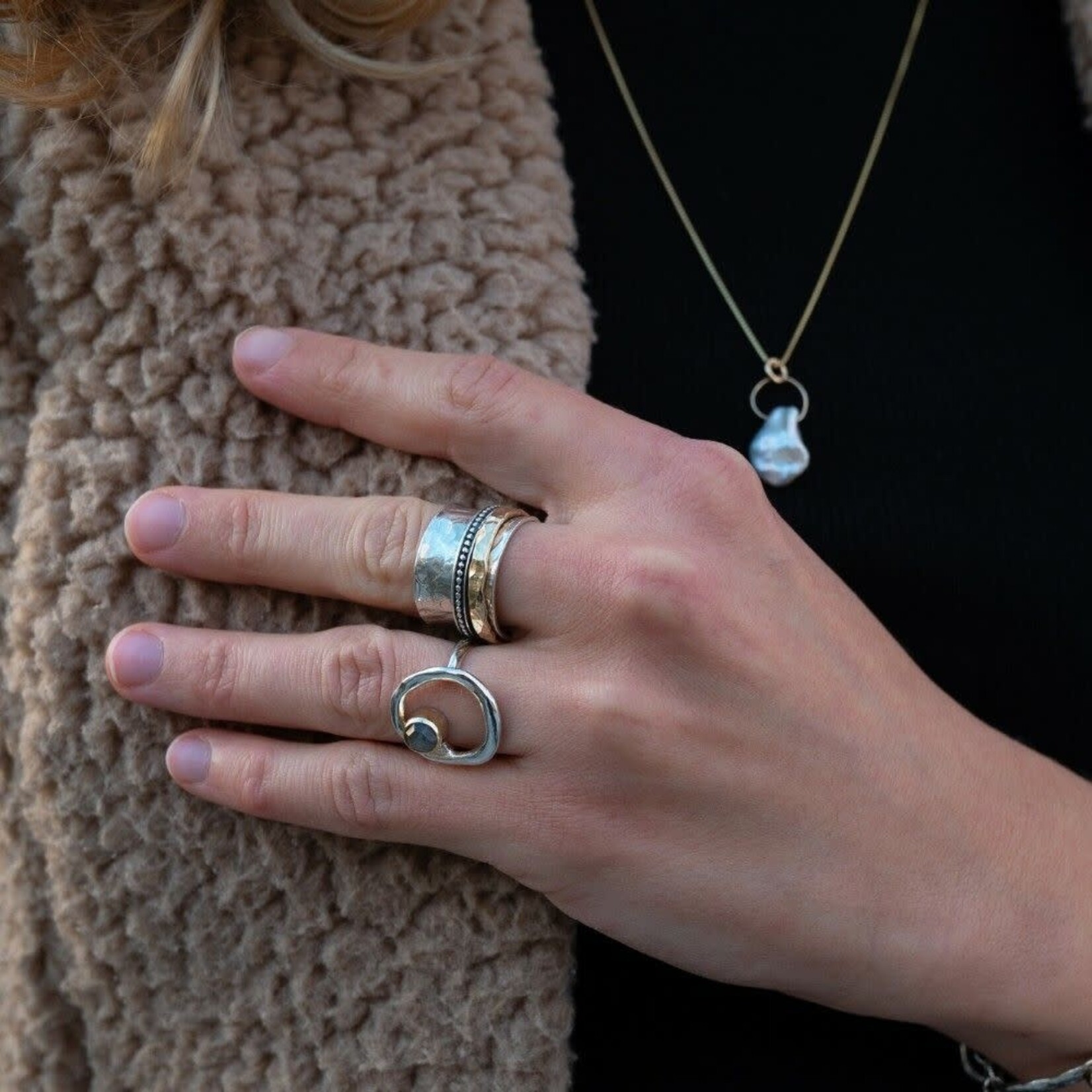 Jéh Jewels Jeh Jewels ring zilver , 9 karaat en labradoriet 21199