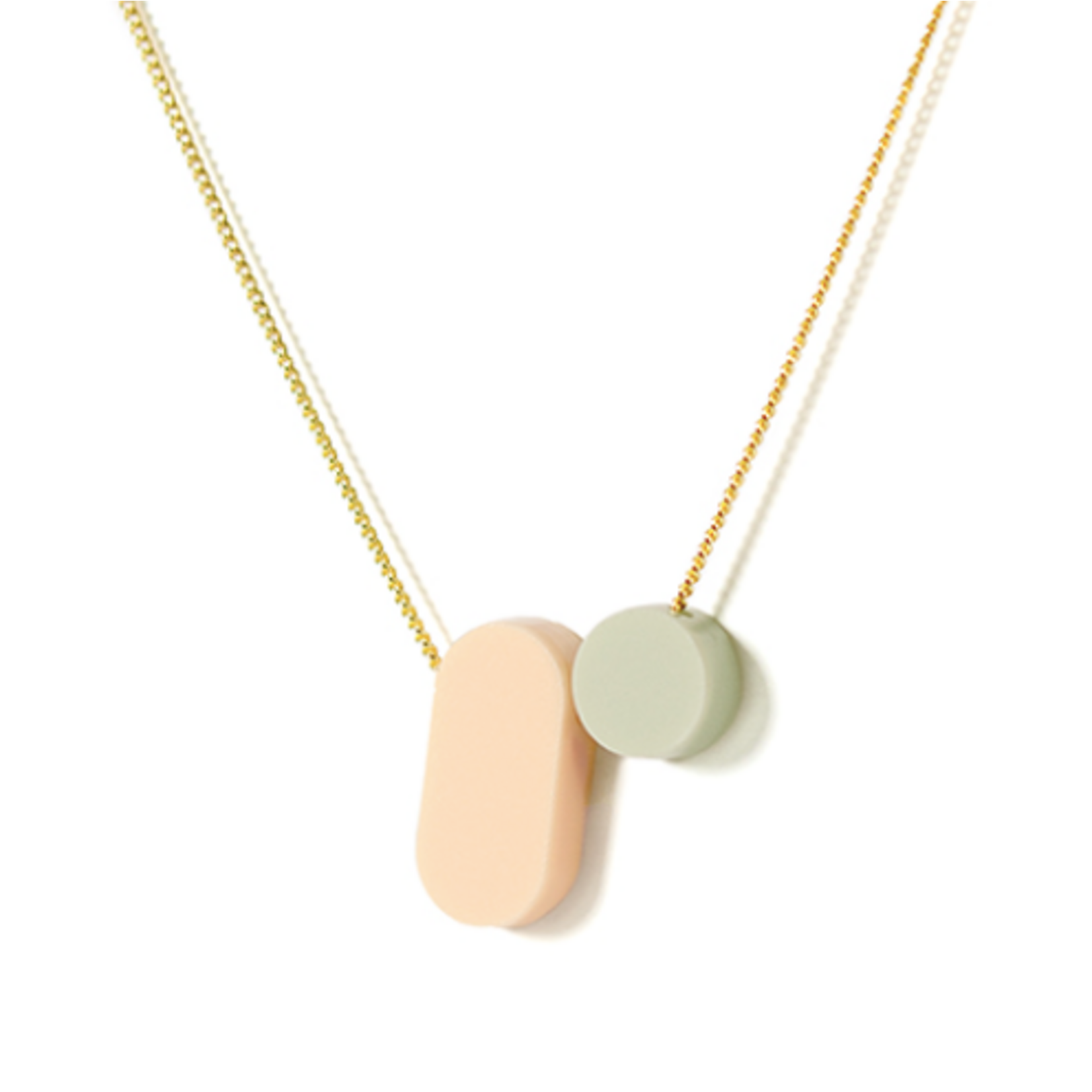 Turina Turina collier Soft lichtgroen/zalmroze