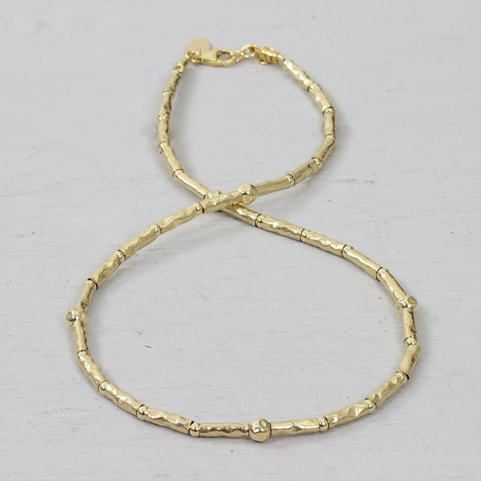 Jéh Jewels Jeh Jewels collier buisjes met bal goldfilled 42 cm 21040