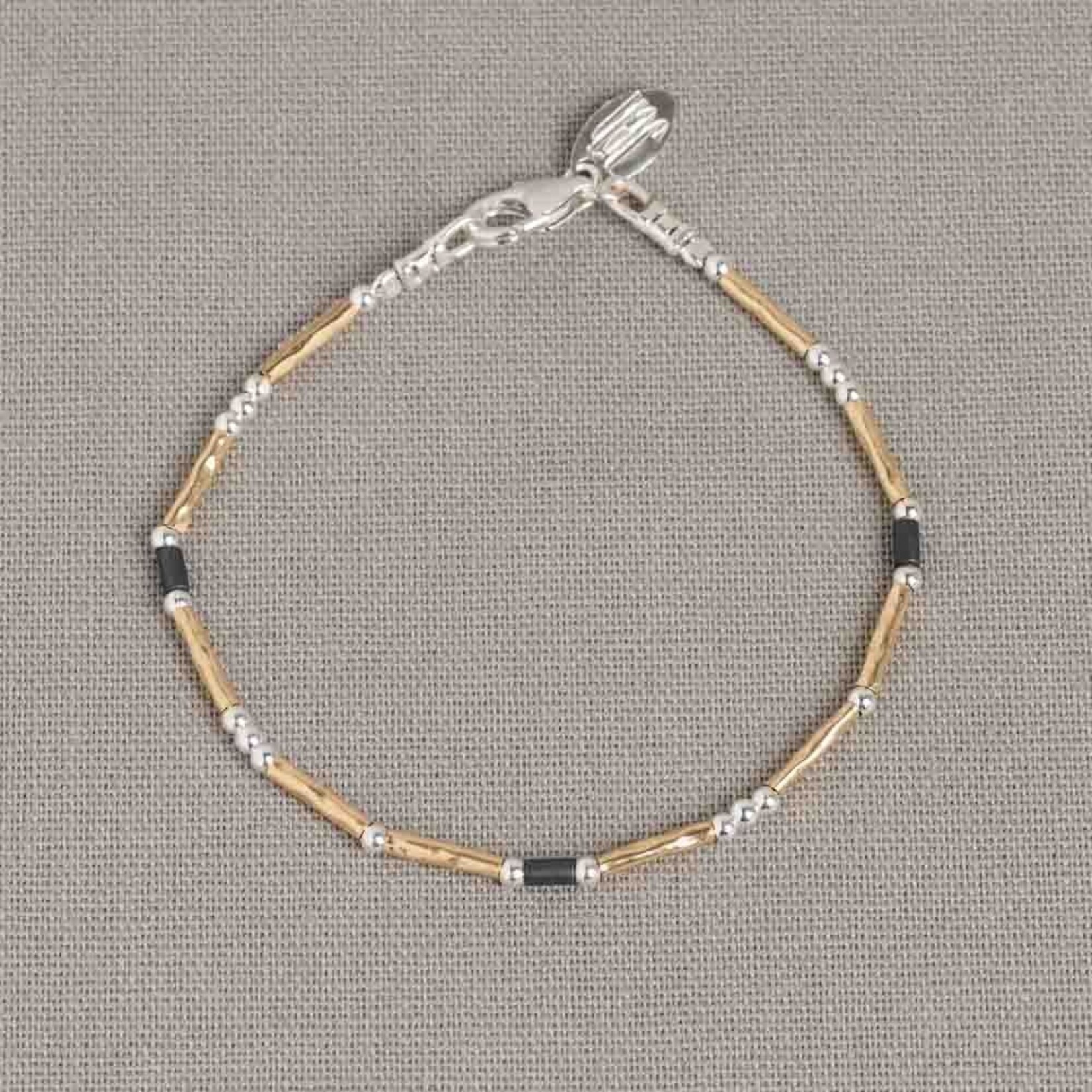 Jéh Jewels Jeh Jewels armband buisjes goldfilled zilver en hematiet 21717