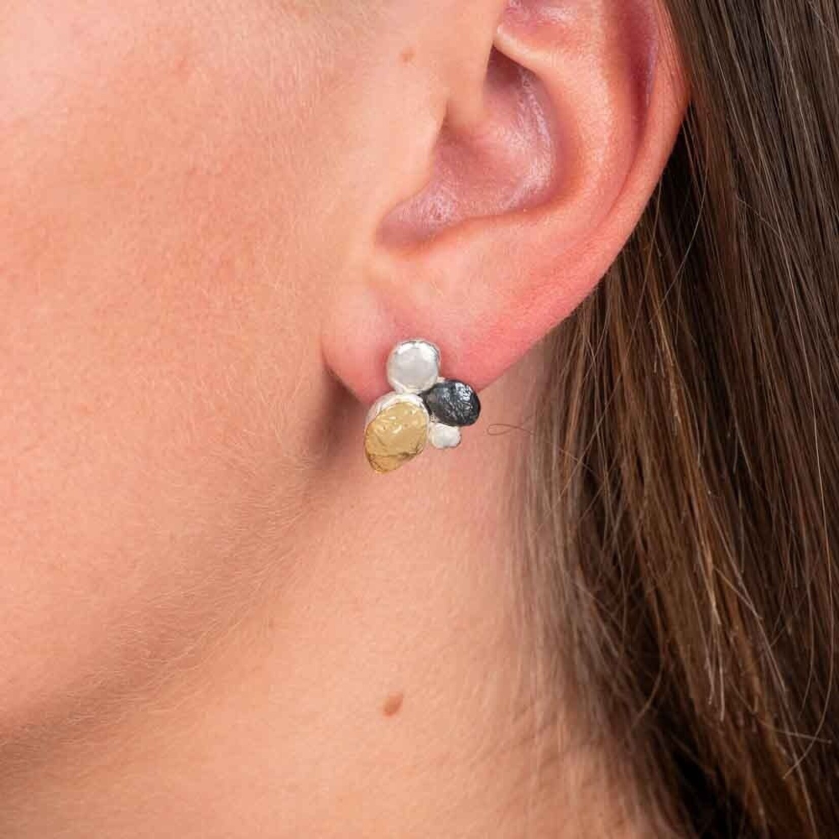 Jéh Jewels Jeh Jewels oorstekers zilver, oxy en verguld Ladybug 21618