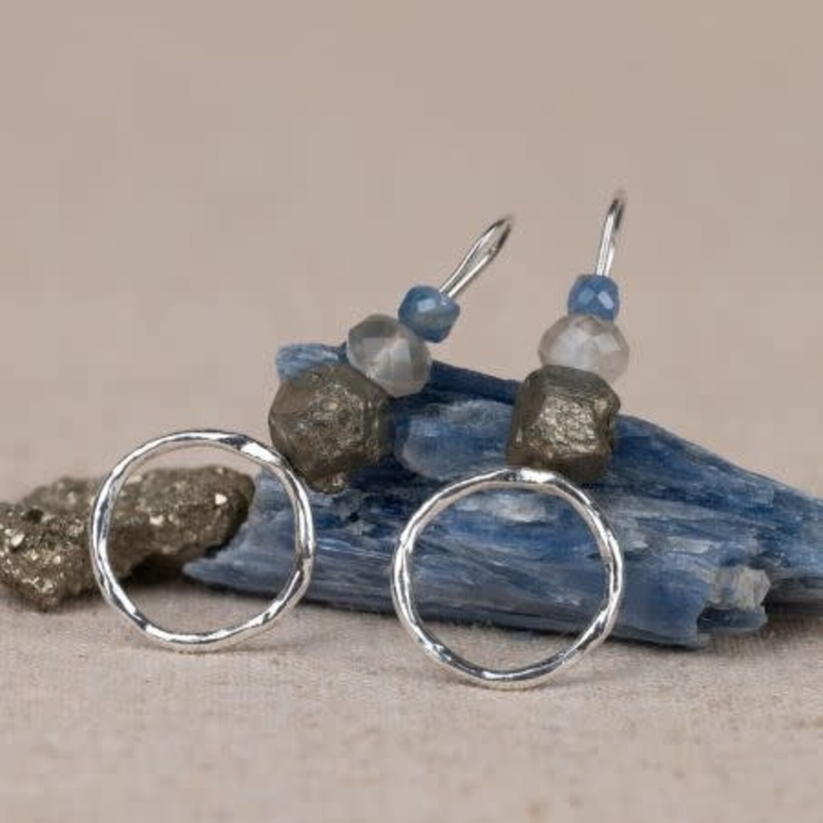 Jéh Jewels Jeh Jewels oorhangers zilver met aquamarijn, kyaniet en pyriet 21670