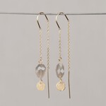 Jéh Jewels Jeh Jewels doortrek oorhangers zilver verguld met Grijze maansteen 21764
