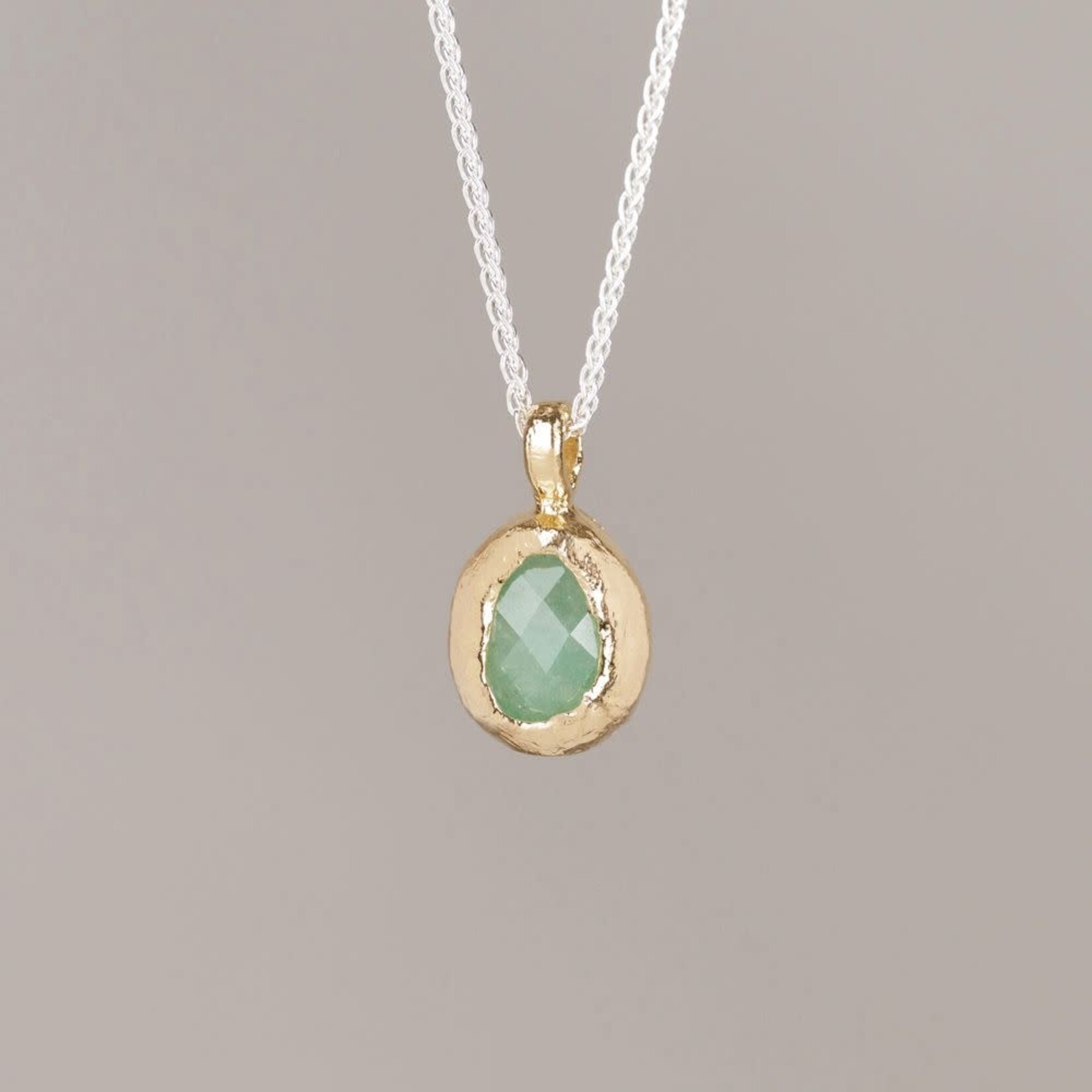 Jéh Jewels Jeh Jewels collier zilver met hanger verguld en Aventurijn 21761