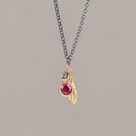 Jéh Jewels Jeh Jewels collier zilver oxy en verguld Leaf met rhodoliet 21798