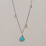 Jéh Jewels Jeh Jewels collier zilver oxy en verguld Leaf met labradoriet 21774