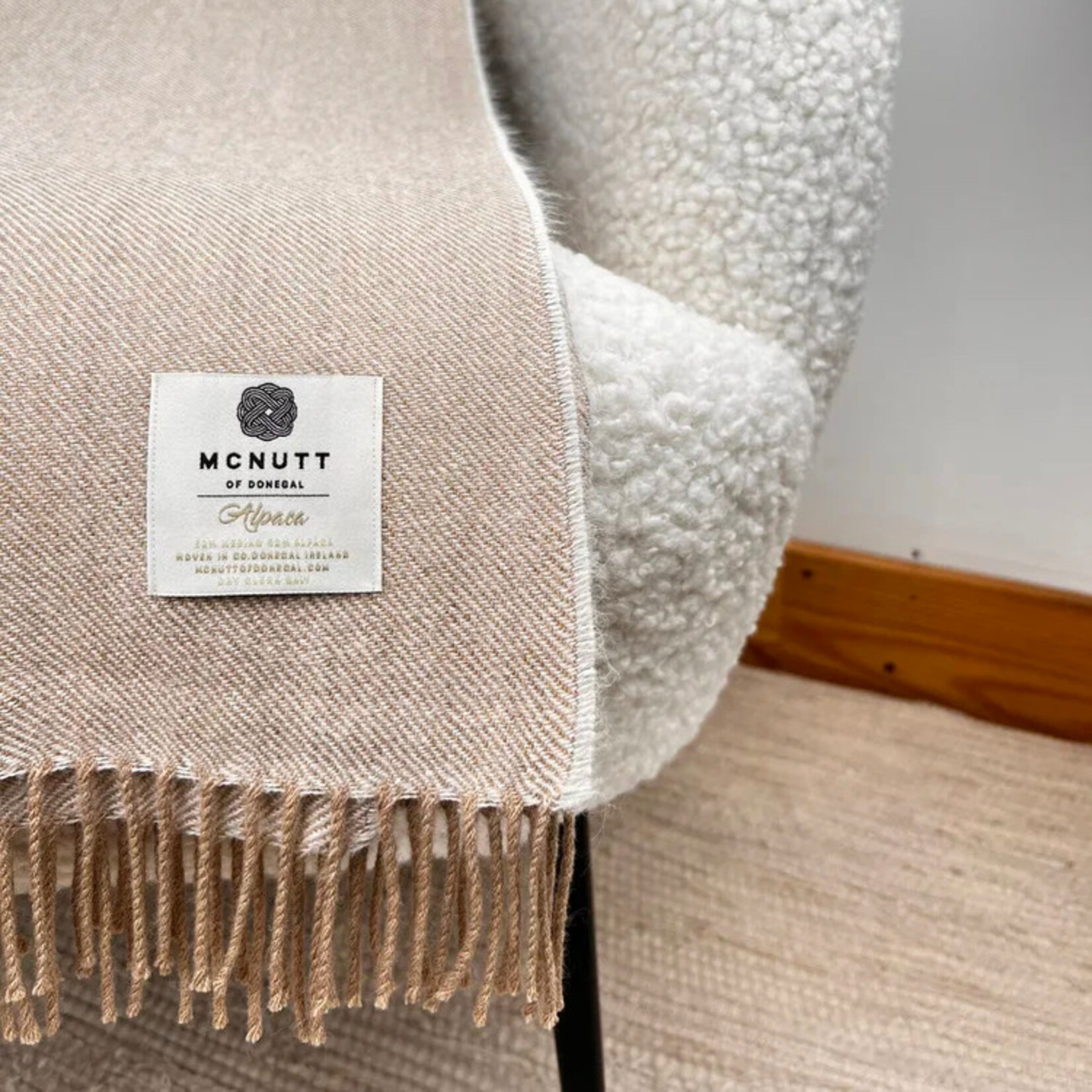 McNutt of Donegal McNutt plaid alpaca/lamswol Almond