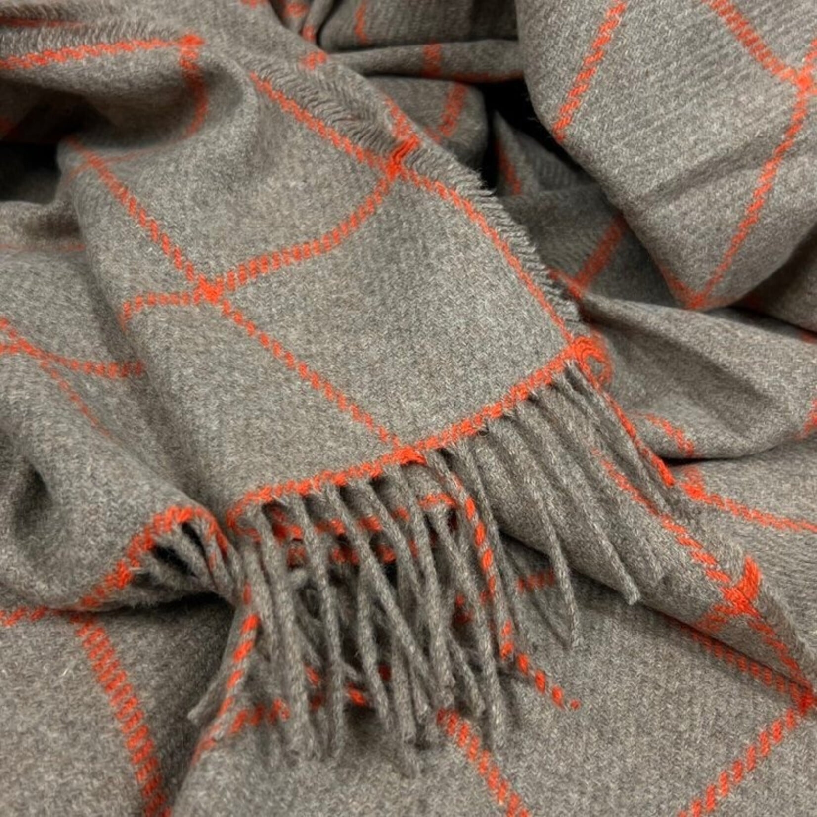 McNutt of Donegal McNutt plaid cashmere/lamswol Nutmeg Windowpane
