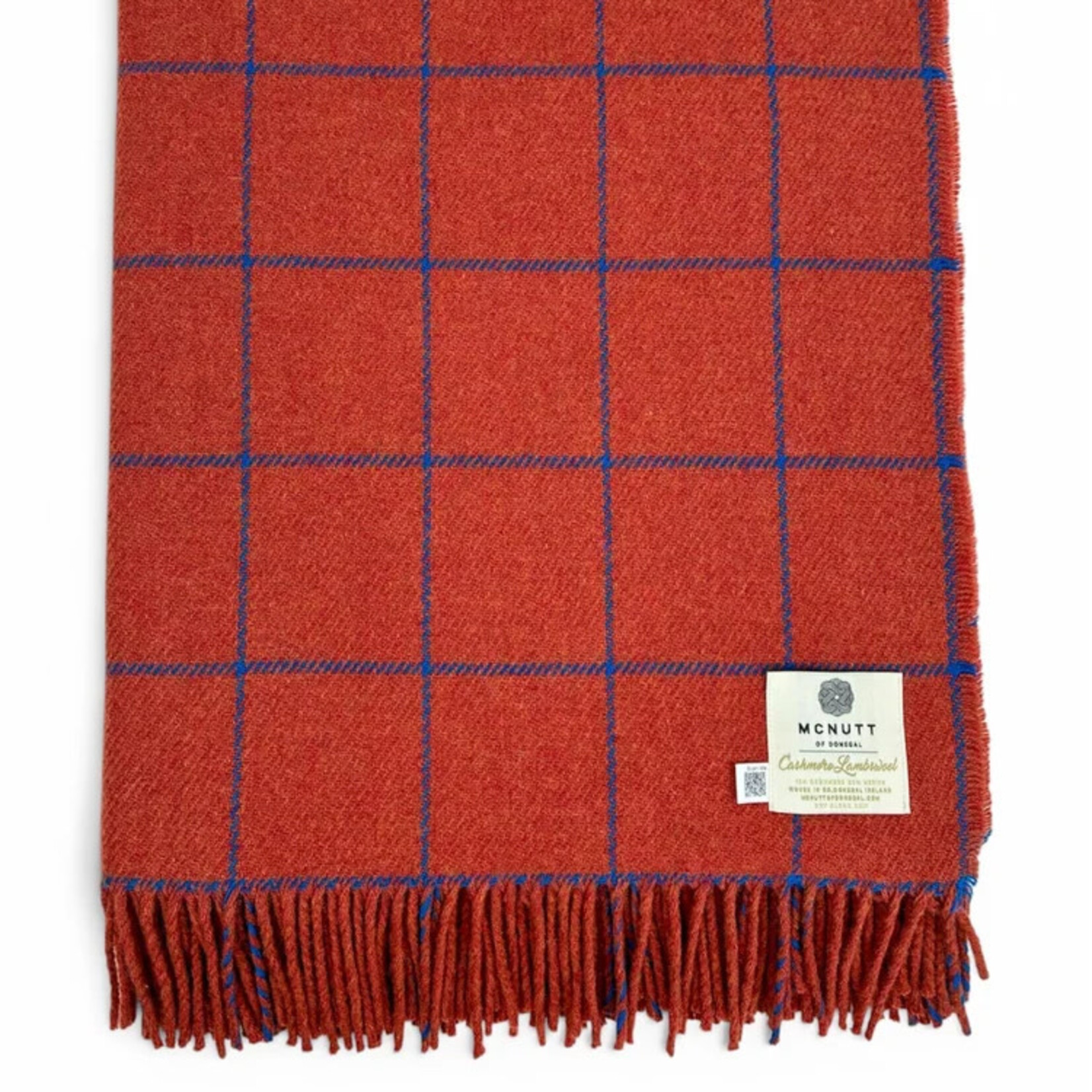 McNutt of Donegal McNutt plaid cashmere/lamswol Paprika Windowpane