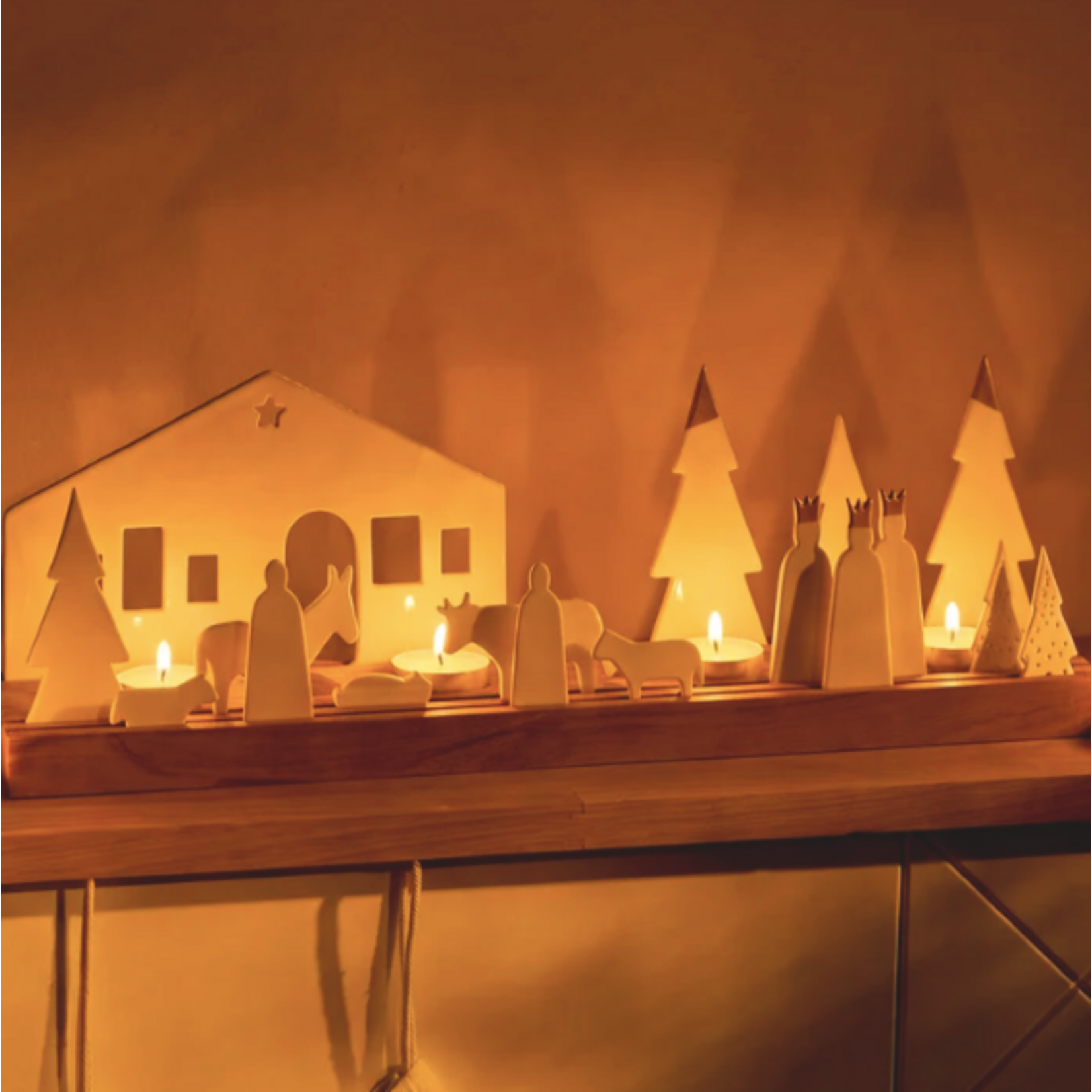 Räder Räder Kerststal lichtobject groot 45 cm