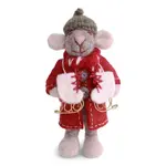 Gry & Sif Gry & Sif grijze Muis met grijze muts en schaatsen
