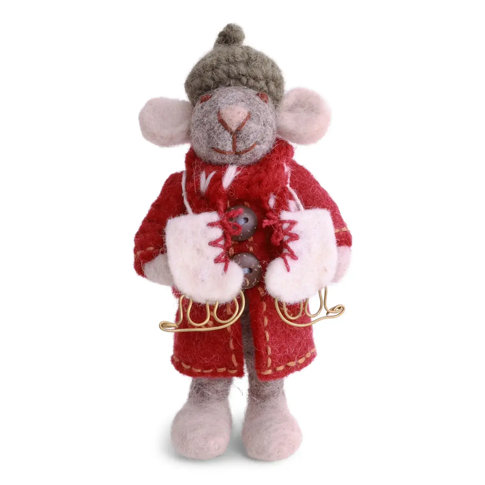 Gry & Sif Gry & Sif grijze Muis met grijze muts en schaatsen