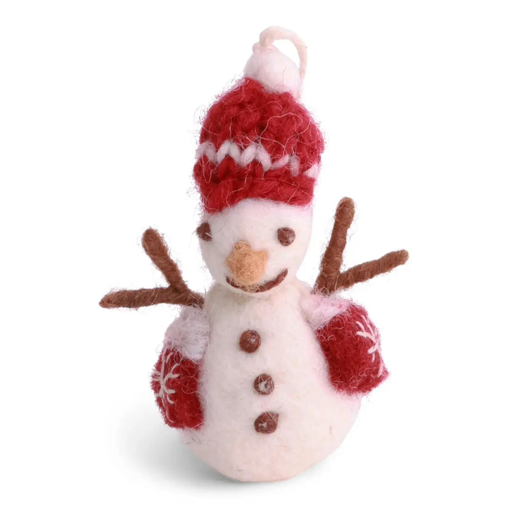 Gry & Sif Gry & Sif kleine Sneeuwpop met rode muts en handschoenen