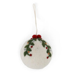 Gry & Sif Gry & Sif Kerstbal wit met kerstslinger