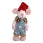 Gry & Sif Gry & Sif mini witte Muis met blauwe broek