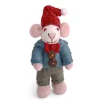 Gry & Sif Gry & Sif mini witte Muis met blauw jasje