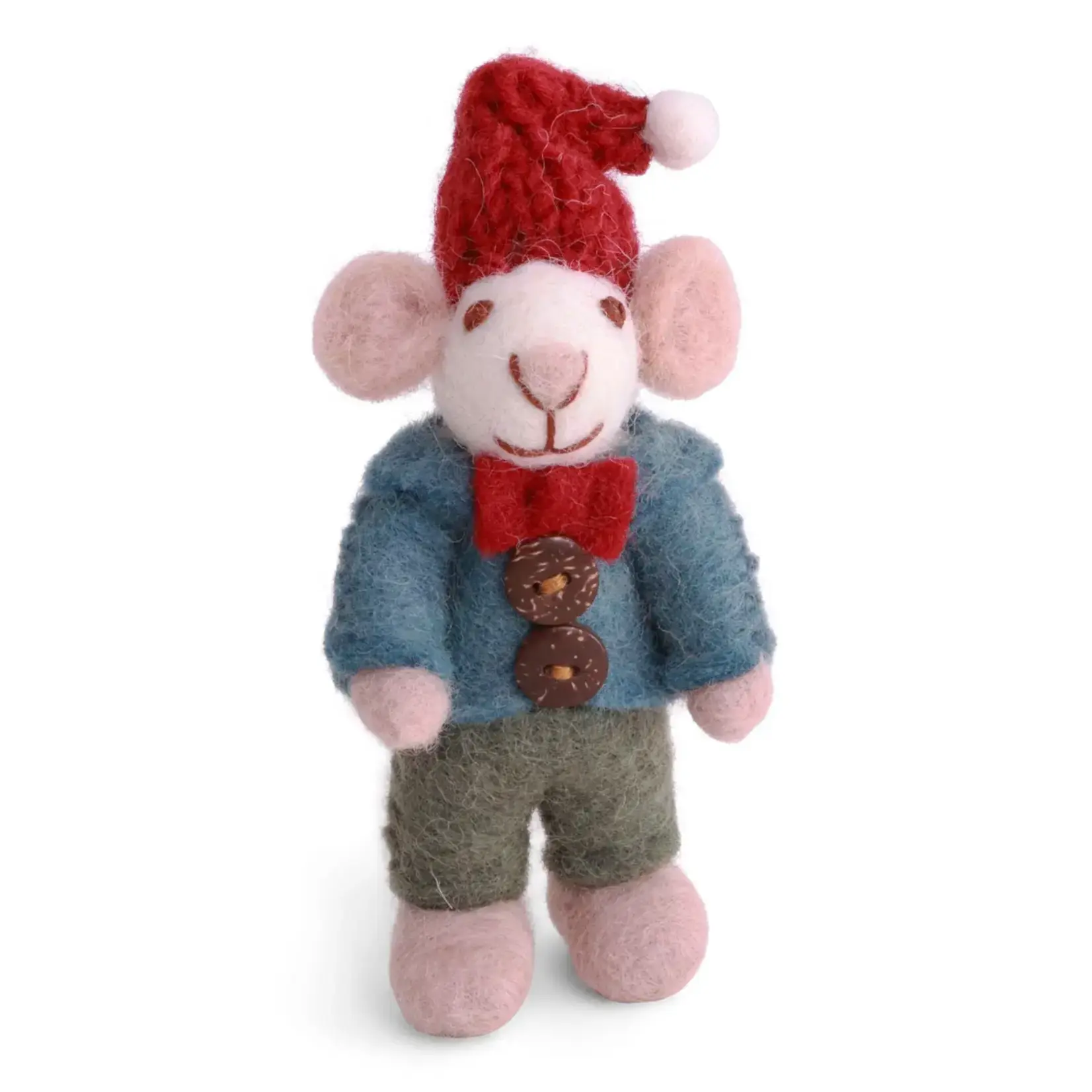 Gry & Sif Gry & Sif mini witte Muis met blauw jasje